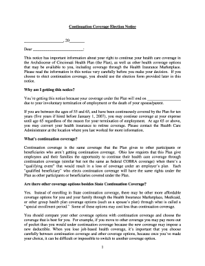 Continuation Coverage Election Notice