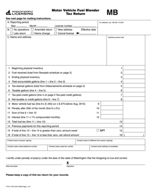 Washington Motor Vehicle Fuel Blender Tax Return
