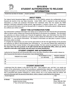 Student Authorization to Release Information