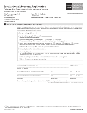 Institutional Account Application