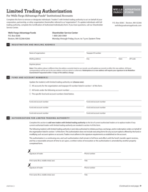 Limited Trading Authorization Form