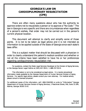 Georgia Do Not Resuscitate Order