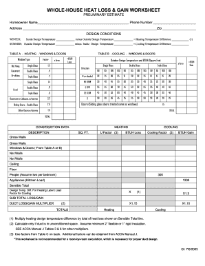 Heat Loss Calculation Worksheet - Fill Online, Printable, Fillable, Blank |  pdfFiller