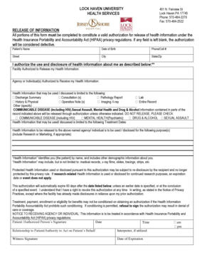 HIPAA Release of Information Form