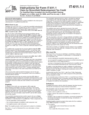 New York State Department of Taxation and Finance Instructions for Form IT611 - tax ny