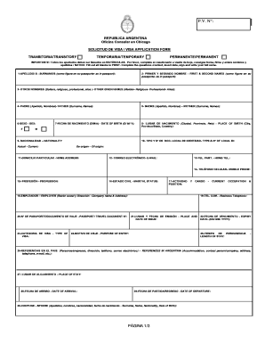 Solicitud de Visa Argentina