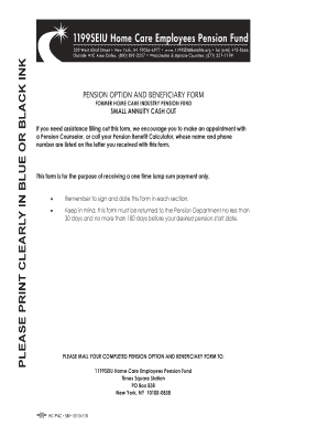 Pension Option and Beneficiary Form