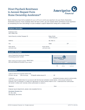 Direct Paycheck Remittance Request Form