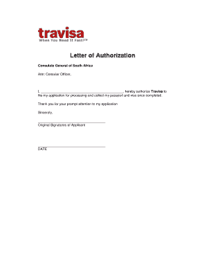 South Africa Visa Application Authorization