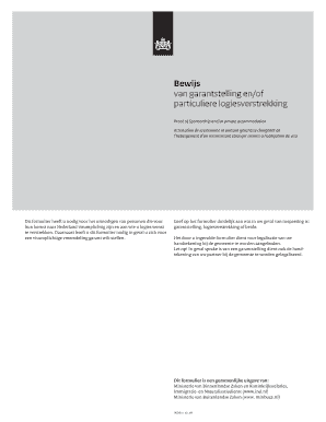 bewijs van garantstelling en/of particuliere logiesverstrekking bewijs van garantstelling en/of particuliere logiesverstrekking