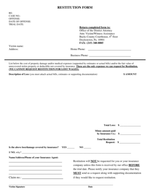 Restitution Form