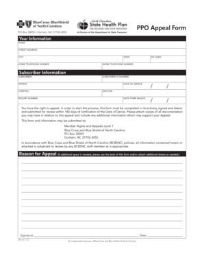 PPO Appeal Form