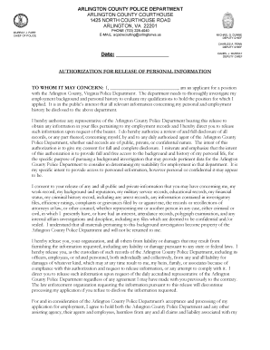 Authorization for Release of Personal Information