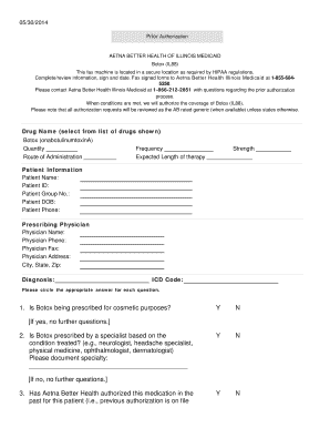 Aetna Better Health Botox Prior Authorization Form