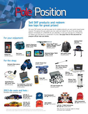 SKF Pole Position Reward Program Redemption Form