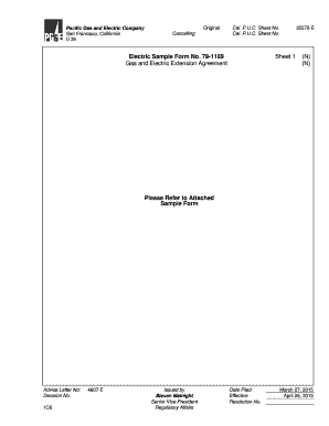 California Gas and Electric Extension Agreement