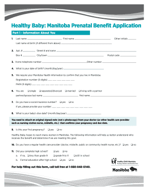 Manitoba Prenatal Benefit Application