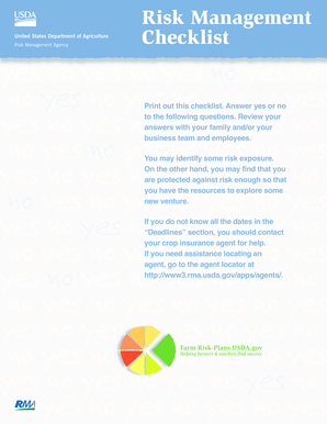 USDA Risk Management Checklist