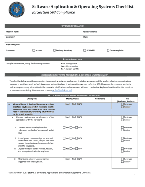 Section 508 Compliance Checklist for Software Applications
