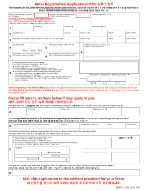 US Voter Registration Application