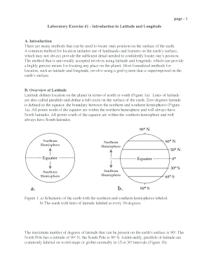 Laboratory Exercise on Latitude and Longitude