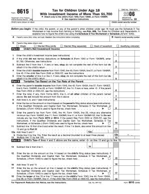 IRS Form 8615 for Children with Investment Income