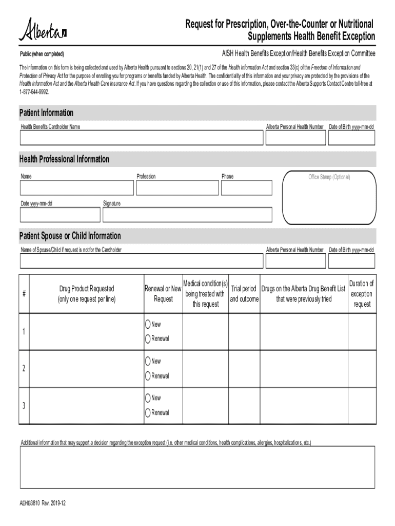 Request for Prescription and Non-Prescription Drugs Preview on Page 1