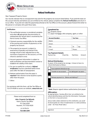 Harris County Property Tax Refund Verification