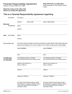 Parental Responsibility Agreement