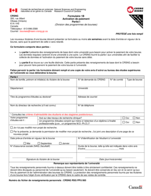 CRSNG Formulaire 1B