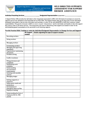Self-Directed Supports Assessment Form