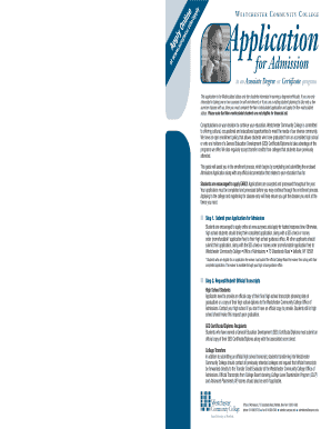 Westchester Community College Application for Admission
