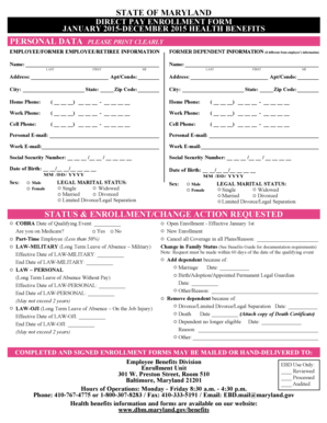 Maryland Direct Pay Enrollment Form