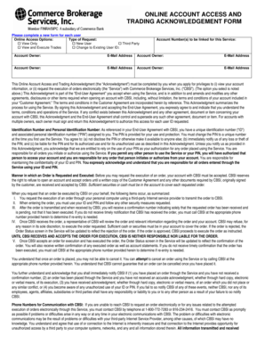 Online Account Access and Trading Acknowledgment Form
