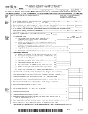 New Hampshire Combined Business Profits Tax Return