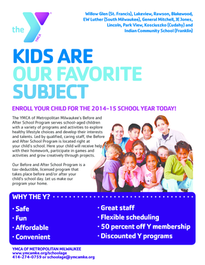YMCA School Age Program Registration Form