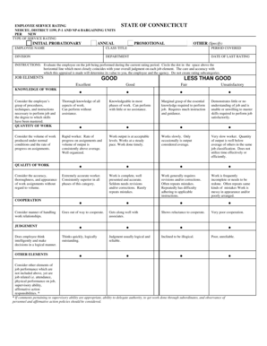 Employee Service Rating Form