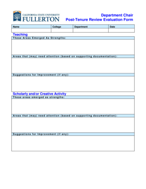 Post-Tenure Review Evaluation Form
