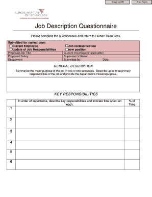 Job Description Questionnaire