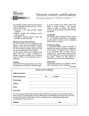 Erosion Control Certification