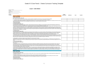 Certification statement example - Grade 9-12 Core French - Ontario Curriculum Tracking Template 1