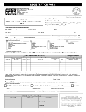 California State University Registration Form