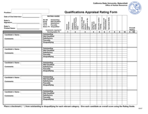 Qualifications Appraisal Rating Form