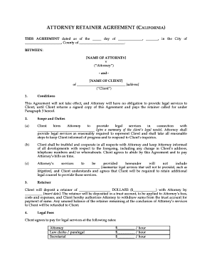 California Attorney Retainer Agreement