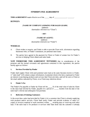 Finder's Fee Agreement