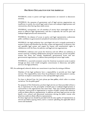 Pro Bono Declaration for the Americas