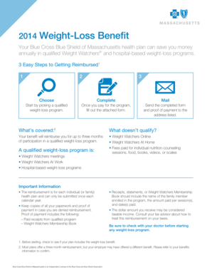Blue Cross Blue Shield Weight-Loss Reimbursement Form
