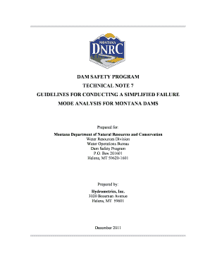 Failure Mode Analysis for Montana Dams - FMEA-FMECA.com - dnrc mt