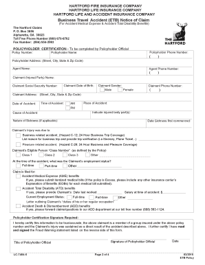 Business Travel Accident Claim Form