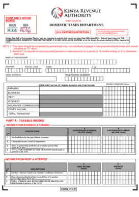 Kenya Partnership Tax Return Form IT.2 P